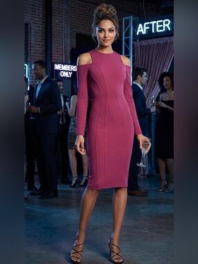 𝅺NWT ZAC POSEN COLD-SHOULDER DRESS